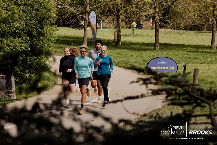 Group of runners during a parkrun