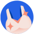 Pink run bra illustration on blue circle