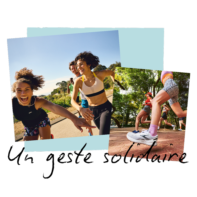 Collage of a group of runners in the park