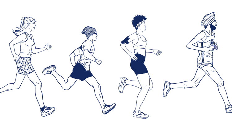 Illustration de coureurs et coureuses