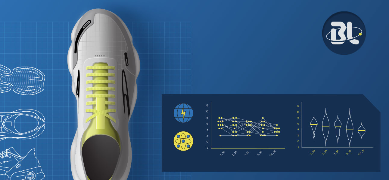 Blueline shoe with graphs
