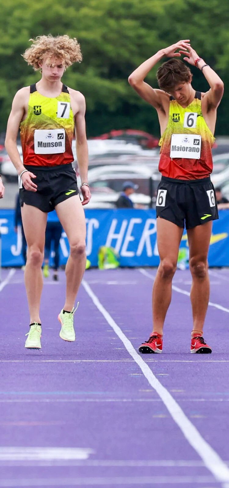 Runners preparing for a race