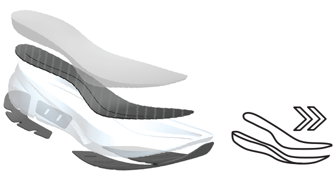 A deconstructed shoe sole