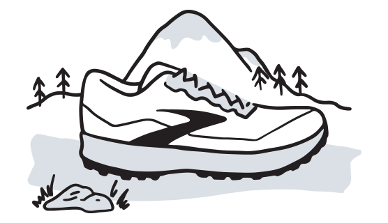 Ilustración de una zapatilla de montaña