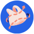 Pink run bra illustration on blue circle