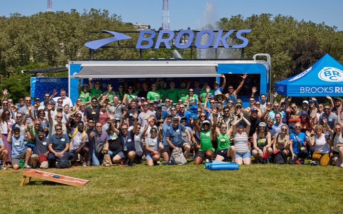 Brooks employee group outdoors on sunny day