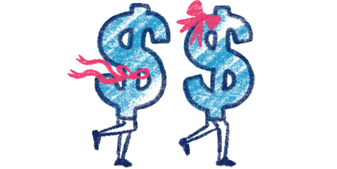 Two cartoon dollar signs