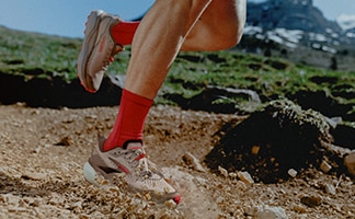 Lifestyle shot of the Brooks Cascadia running shoe