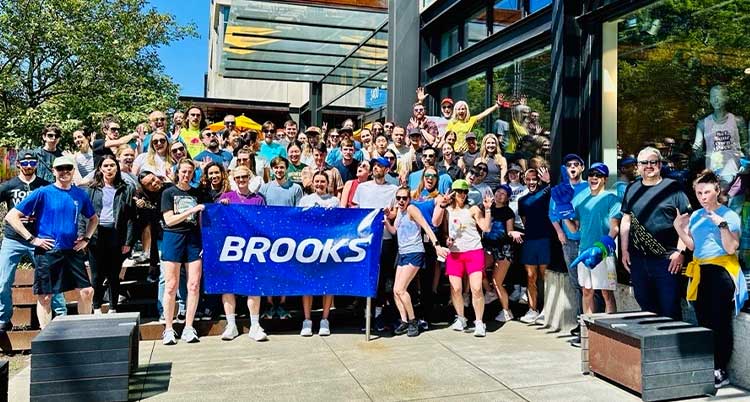 Brooks employees at the Seattle HQ