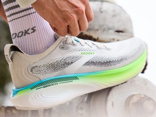 Lifestyle shot of the Brooks Adrenaline GTS running shoe