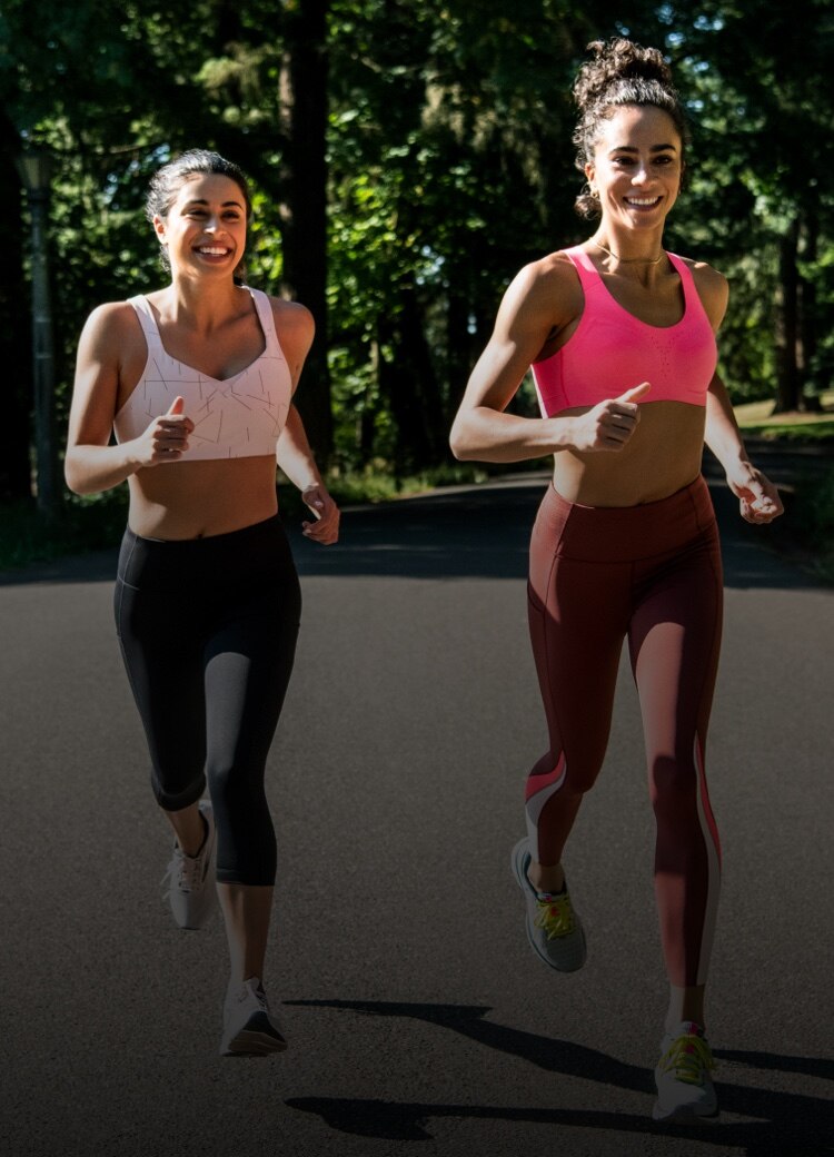 Two runners on a jog outside