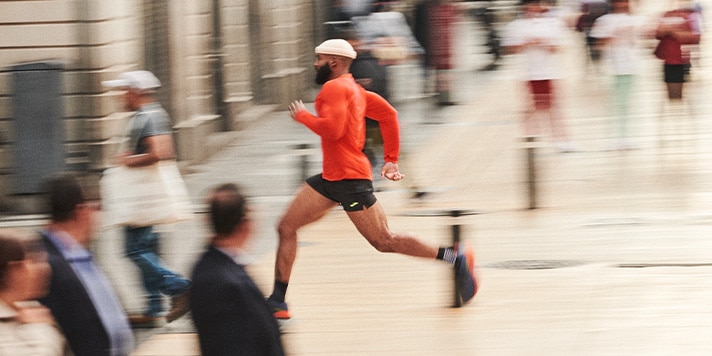 Man running in Brooks gear