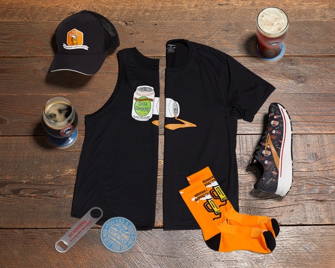 Shirts, hats and socks with beer designs on them