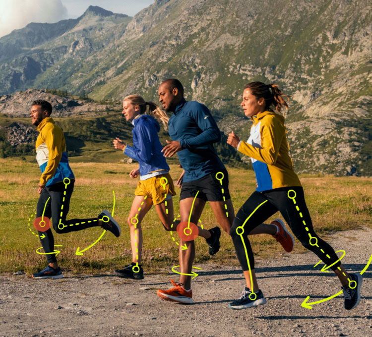 Runners on a dirt road