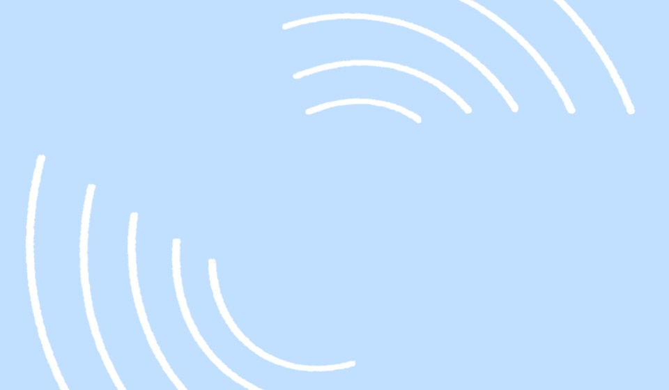 A blue background with white cartoon circles drawn on it
