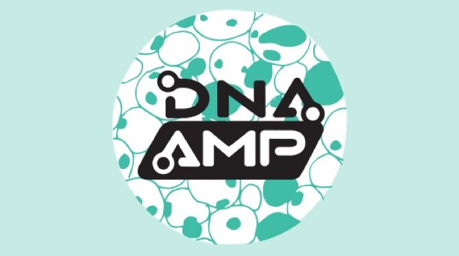 DNA AMP logo in green illustrated circle