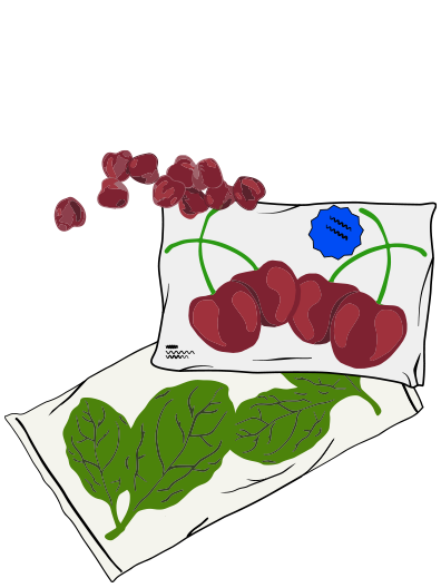 Illustration of frozen food packets