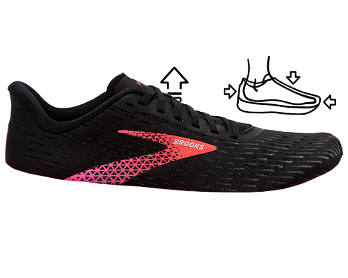 Black and pink running shoe top