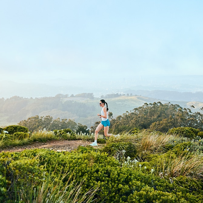 Hardloopster door de trails van San Francisco