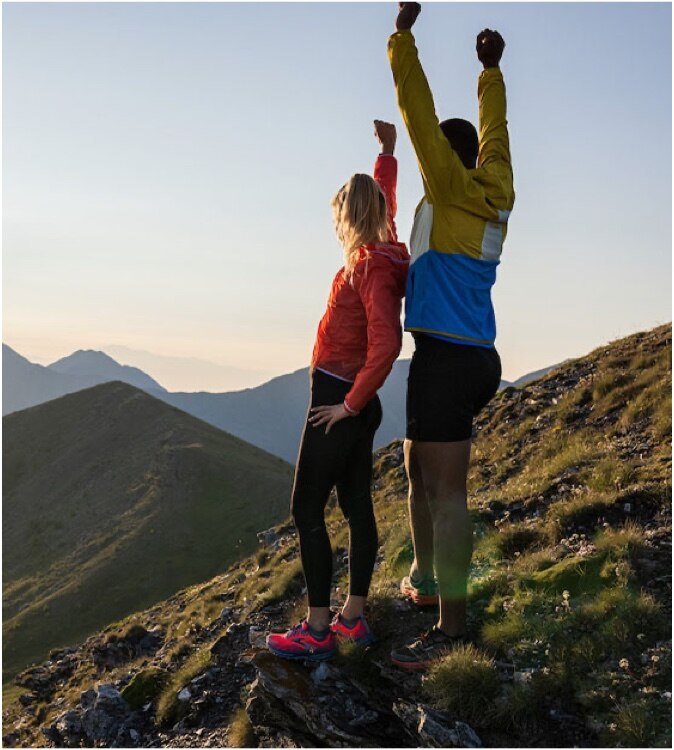 Runners outside