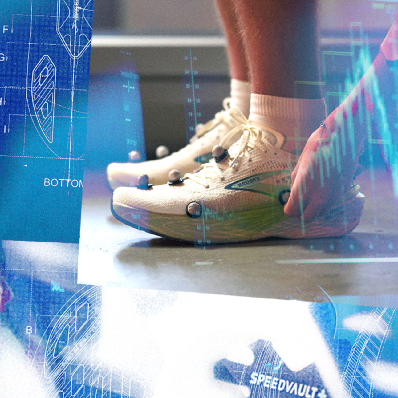 Una persona con zapatillas Brooks.