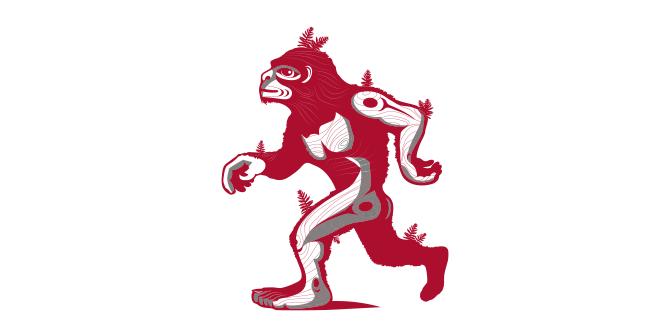 Red Sasquatch illustration