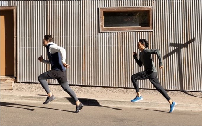 Runners going up a hill