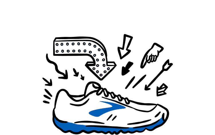 An illustrated running shoe