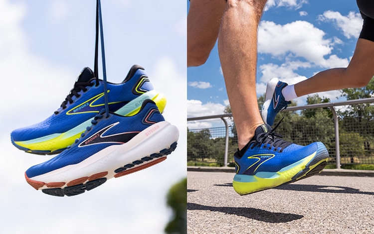 Collage di immagini delle nuove scarpe da corsa Glycerin 21 di Brooks Running