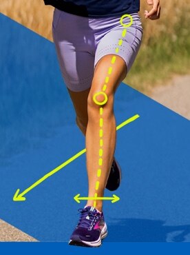 Arrows drawn on a runner’s legs