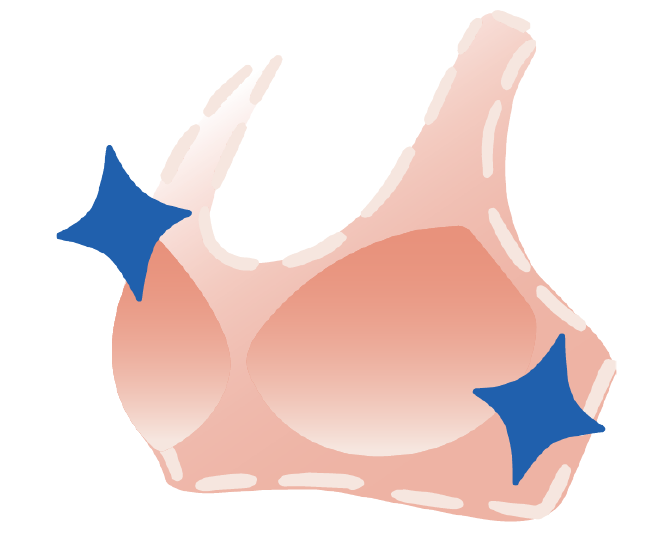 Illustration eines rosafarbenen Bra