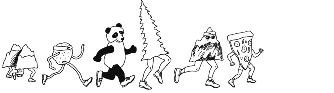 Running characters illustration