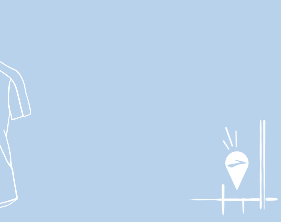 light blue background with white illustration of a long sleeve