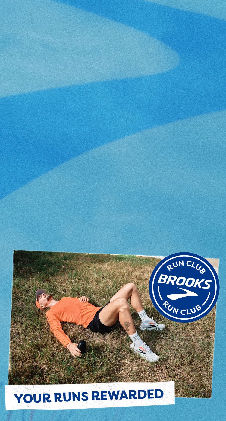 Medium shot of two runners wearing Brooks gear