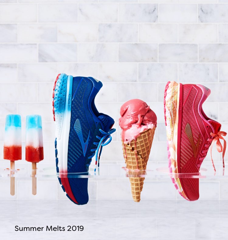 Chaussures Brooks lignées avec des cornets de crème glacée