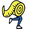 cartoon illustration of legs running with measuring tape on top