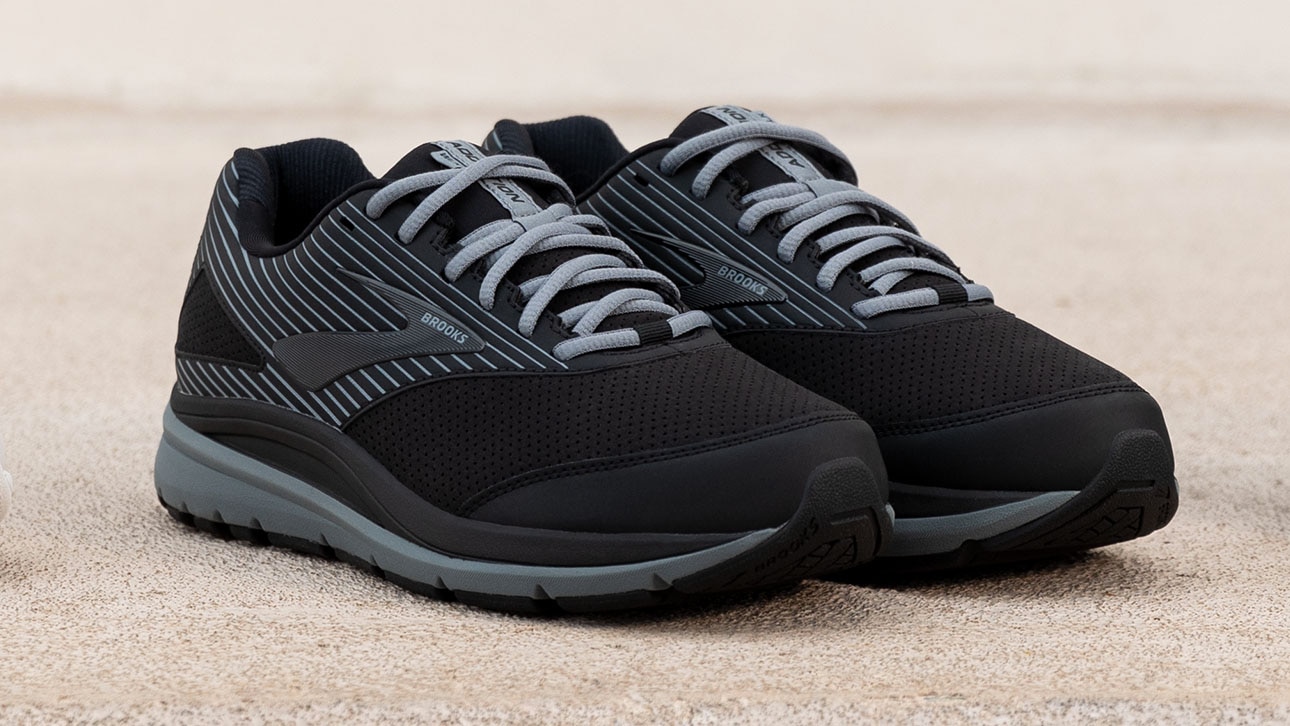 A close-up on a pair of the Addiction Walker Suede in black