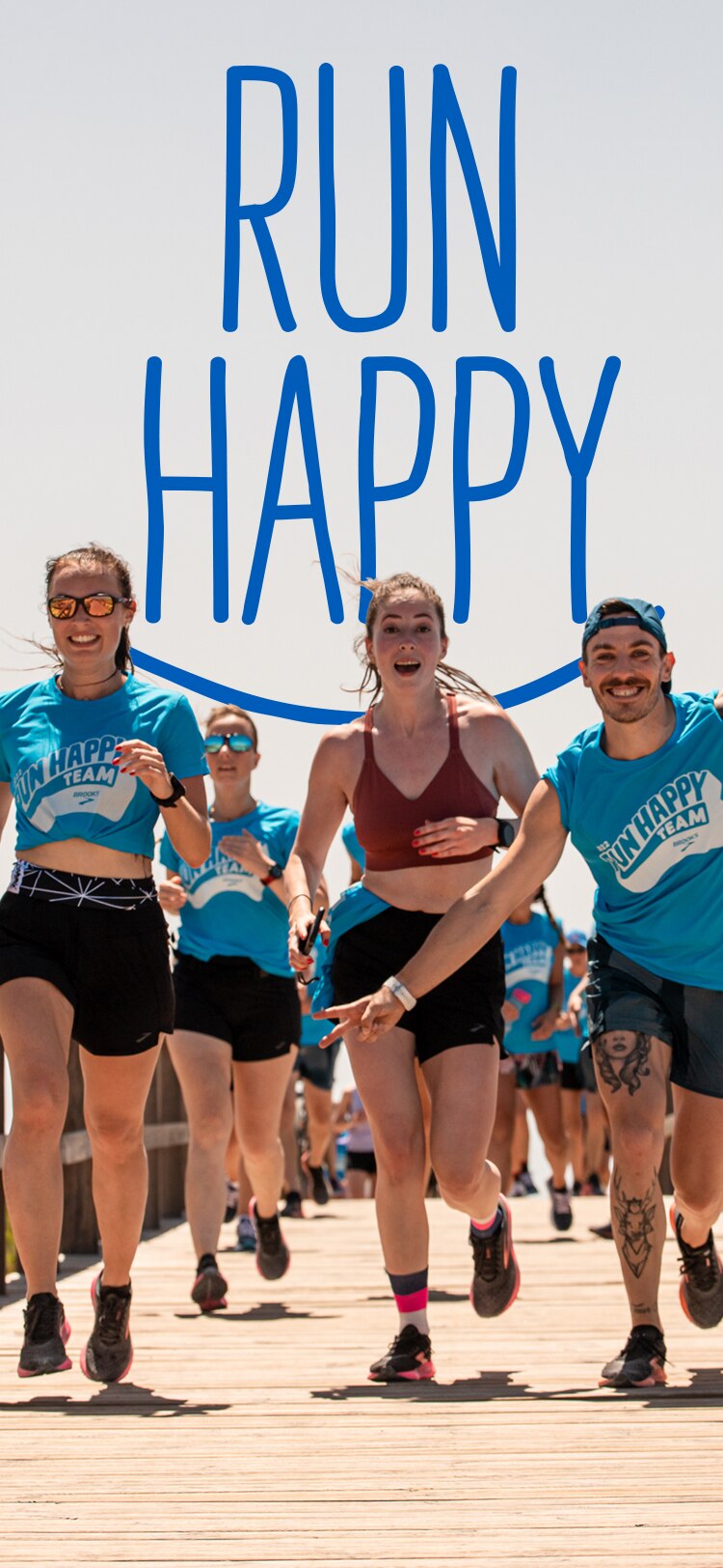 Un grupo de corredores felices