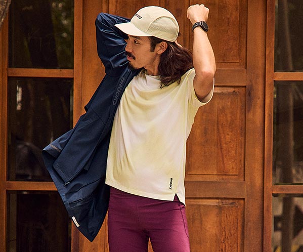 Man wearing Brooks apparel