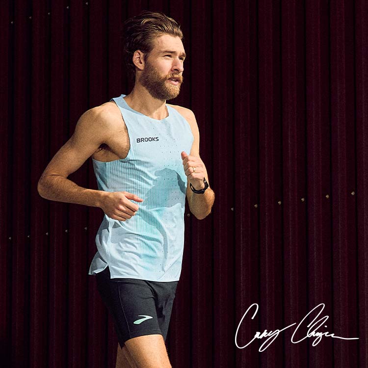 Casey Clinger running in Brooks gear