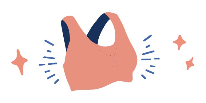 An illustrated sports bra