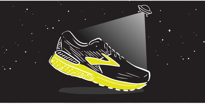 An illustrated running shoe 