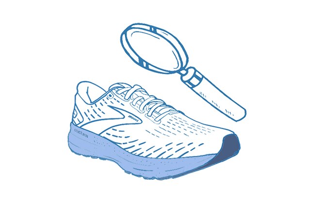 Illustration of shoe with magnifying glass