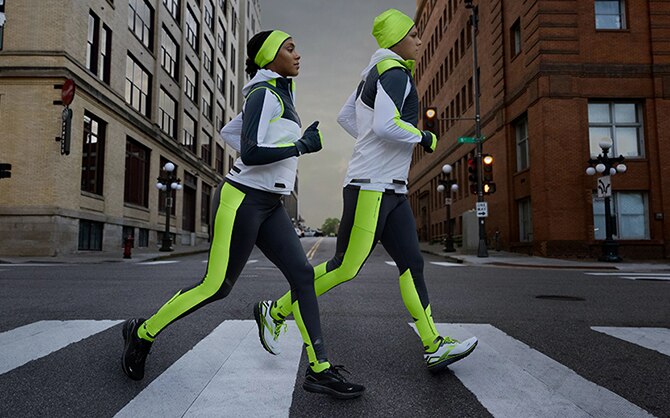 Two models wearing the new reflective gear