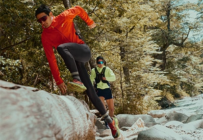 Two people hiking