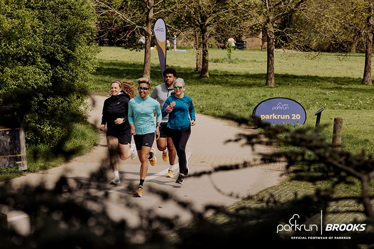 Group of runners during a parkrun