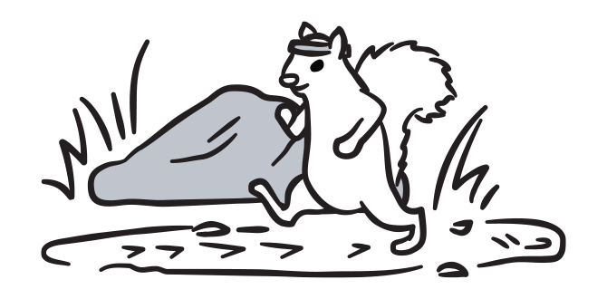 Illustration of trail and a rock