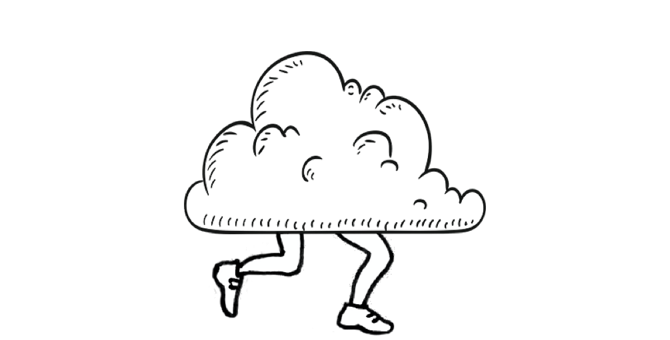 running cloud cartoon