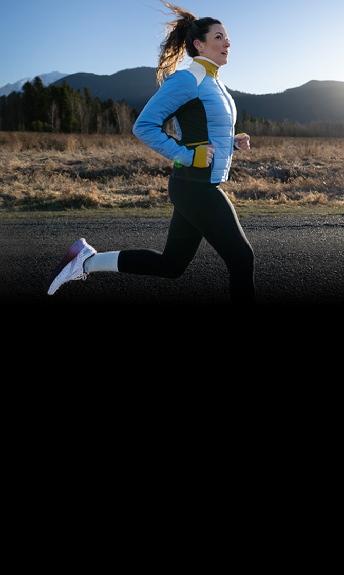 Woman running in cold weather