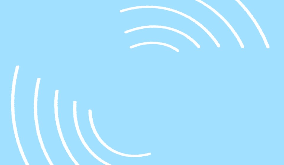 A blue background with white cartoon circles drawn on it